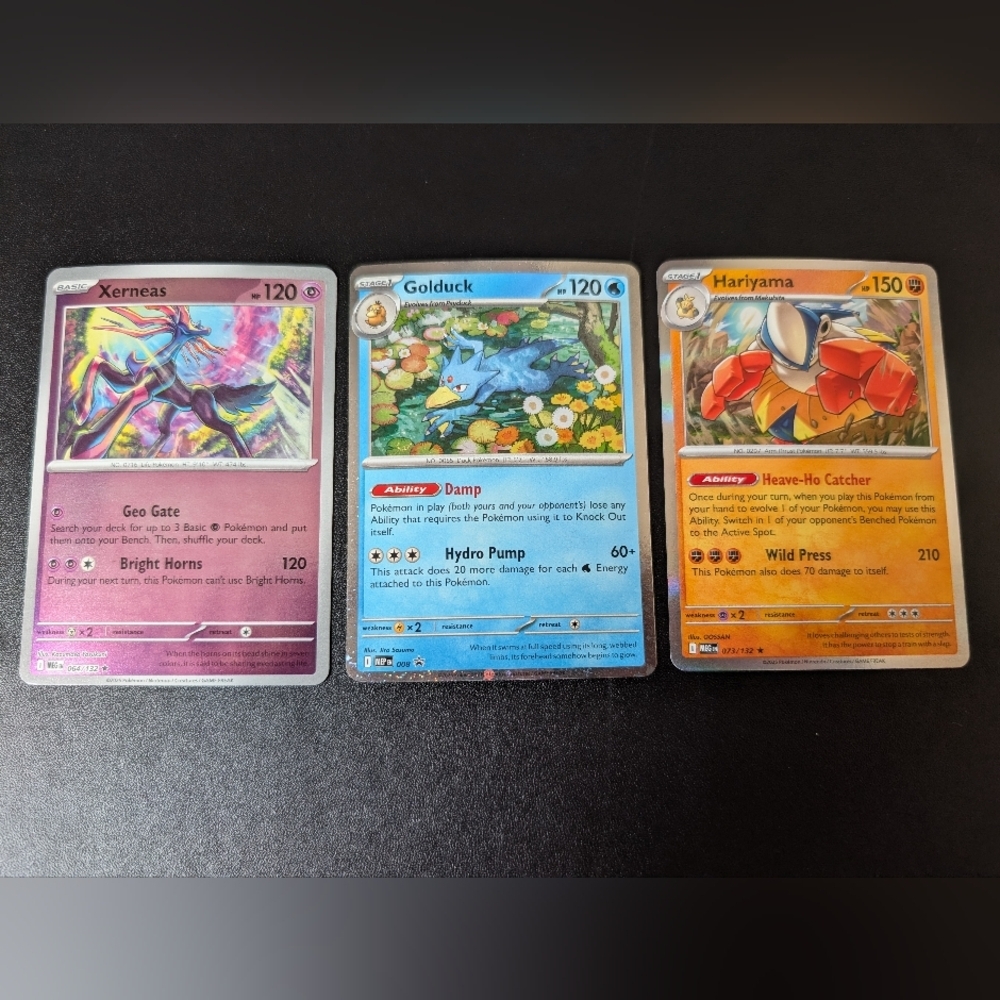 Pokemon Card Lot Xerneas,Golduck Promo,Hariyama